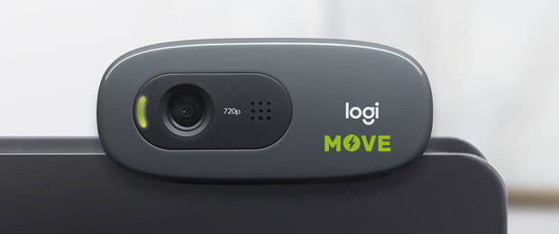 Videocalls boomen, daher ist die Ausstattung mit Markenelektronik, etwa mit Webcams wie der C270 von Logitech als Werbemittel besonders beliebt. (Bild: Move-Shop)