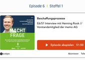 Henning Rook von memo im Interview zum Thema Beschaffungsprozesse im JARO Podcast „MACHTFRAGE“.