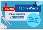 Die Staples-Märkte werden künftig unter dem Namen des Eigentümer Office Centre firmieren, dies gilt auch für den Online-Shop. (Bild: Screenshot Newsletter)