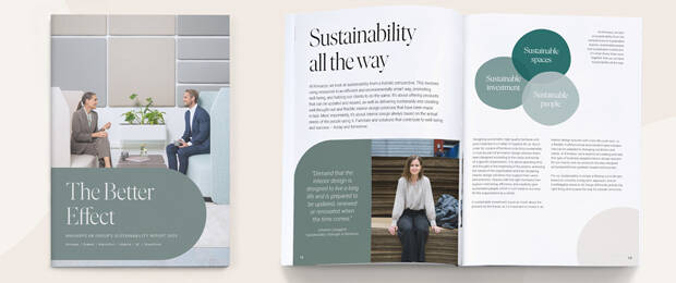 Die Kinnarps-Gruppe hat ihren Nachhaltigkeitsbericht für 2023 veröffentlicht. Der Bericht unterstreicht das Engagement des Unternehmens für Nachhaltigkeit, das tief in seinem Geschäftsmodell verankert ist. (Bild: Kinnarps)