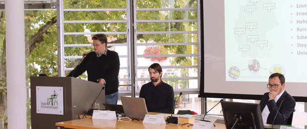 Workshop über die technischen und politischen Vorteile von GreenIT mit Steffen Holzmann (links).