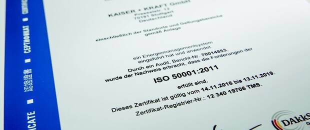 Die ISO-Zertifizierung ist ein Baustein für Kaiser+Kraft zur Verwirklichung der Nachhaltigkeitsstrategie.