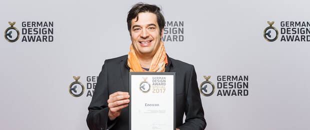 Geschäftsführer André Hund bei der Preisverleihung zum German Design Award 2017.