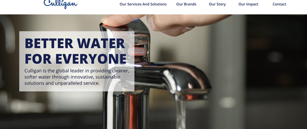 Culligan engagiert sich für nachhaltige Lösungen und bietet technologische Dienste und Lösungen zur Wasserfiltration, Wasserreinigung und Wasseraufbereitung, darunter Trinkwassersysteme und Wasserenthärter für Hausbesitzer sowie umfassende Bürolösungen fü