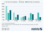 Die Grafik zeigt den Anteil der Beschäftigten in der deutschen Informationswirtschaft, die im Homeoffice arbeiten. (Grafik: Statista)